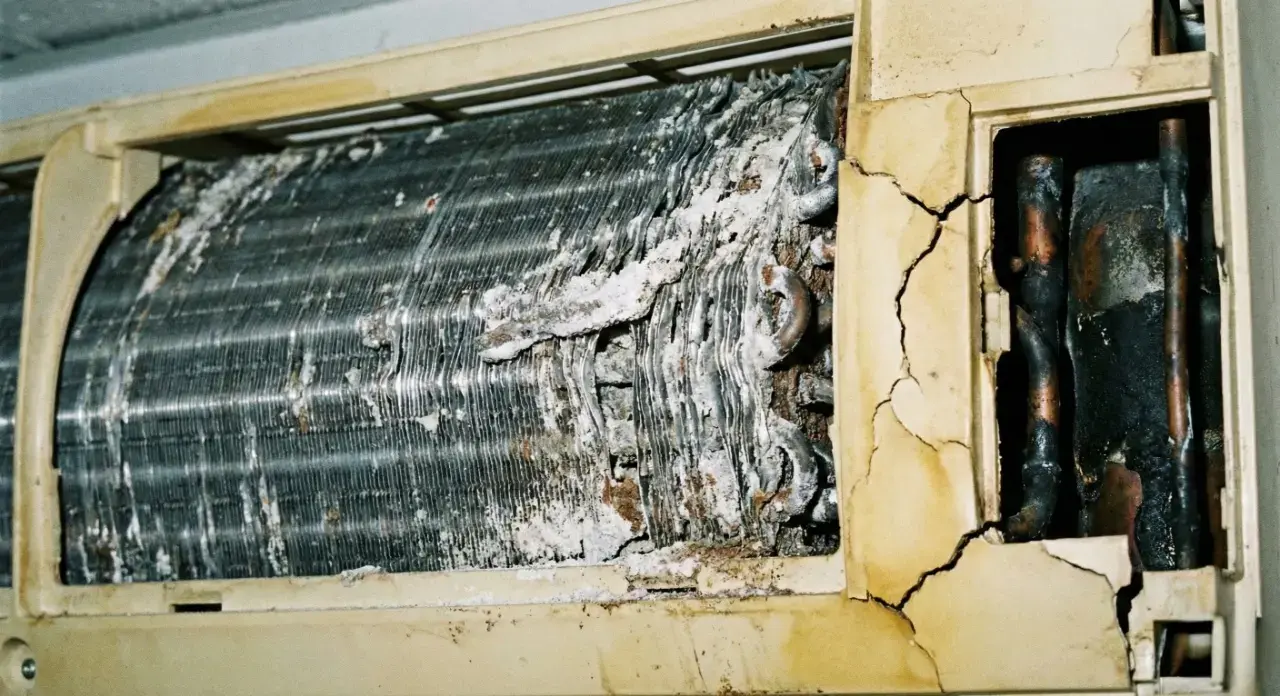 台中冷氣清洗推薦-拒絕使用鋁潔劑腐蝕-進口藥劑保護鰭片對比圖