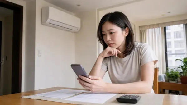 台灣住戶查看冷氣清洗價格與報價資訊的情境示意